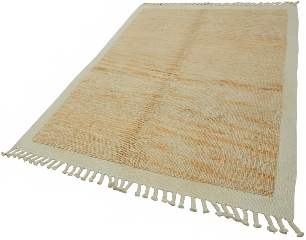 Gozvan Soyut Desenli Bej ve Taba Rengi Dokuma Modern Halı 175x267 cm – doku yakın çekim
