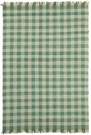 Gozvan Yeşil Geometrik Desenli Yün El Dokuma Halı 184x270 cm