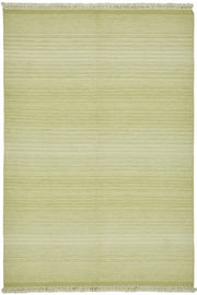 Gozvan Vintage Yeşil ve Bej Çizgili El Dokuma Halı 190x270 cm 48554