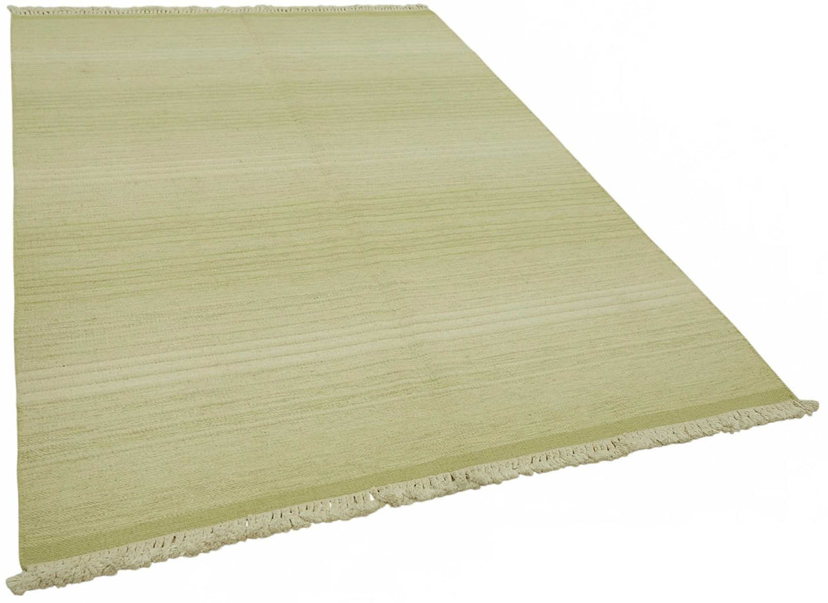 Gozvan Vintage Yeşil ve Bej Çizgili El Dokuma Halı 190x270 cm 48554 – genel görünüm