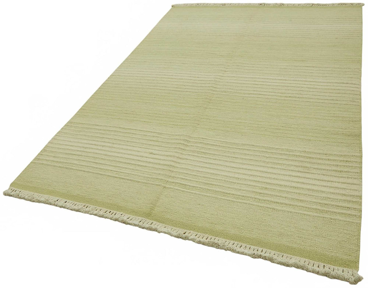 Gozvan Vintage Yeşil ve Bej Çizgili El Dokuma Halı 190x270 cm 48554 – doku yakın çekim
