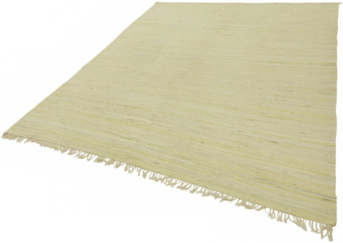Gozvan Scandinavian Rag Rug Bej Düz Krem Halı 240x292 cm 48557 – doku yakın çekim