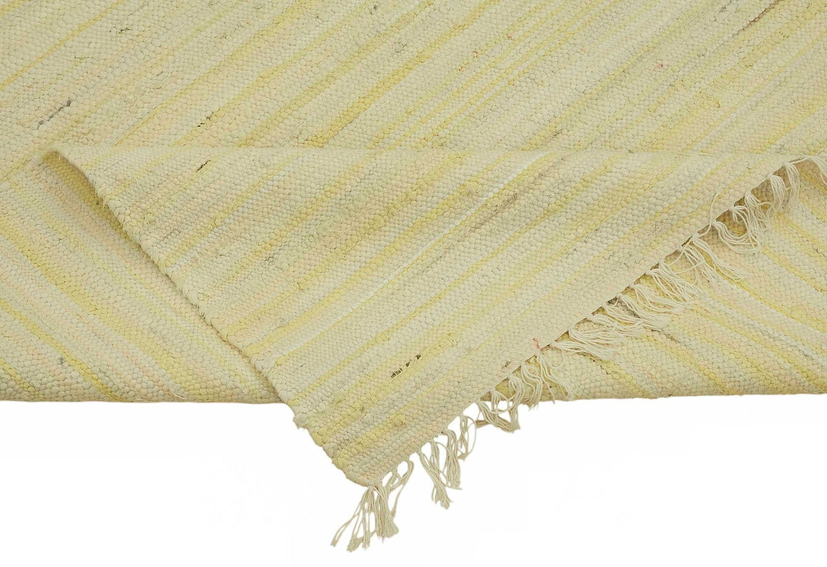 Gozvan Scandinavian Rag Rug Bej Düz Krem Halı 240x292 cm 48557 – kenar detayı