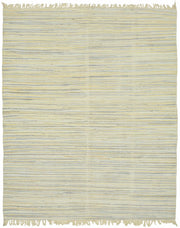 Gozvan Bej Gri Çizgili Modern Yün El Dokuma Halı 245x290 cm