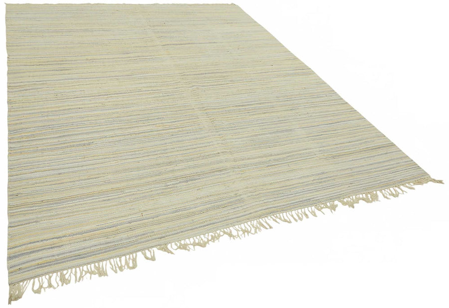 Gozvan Bej Gri Çizgili Modern Yün El Dokuma Halı 245x290 cm – genel görünüm