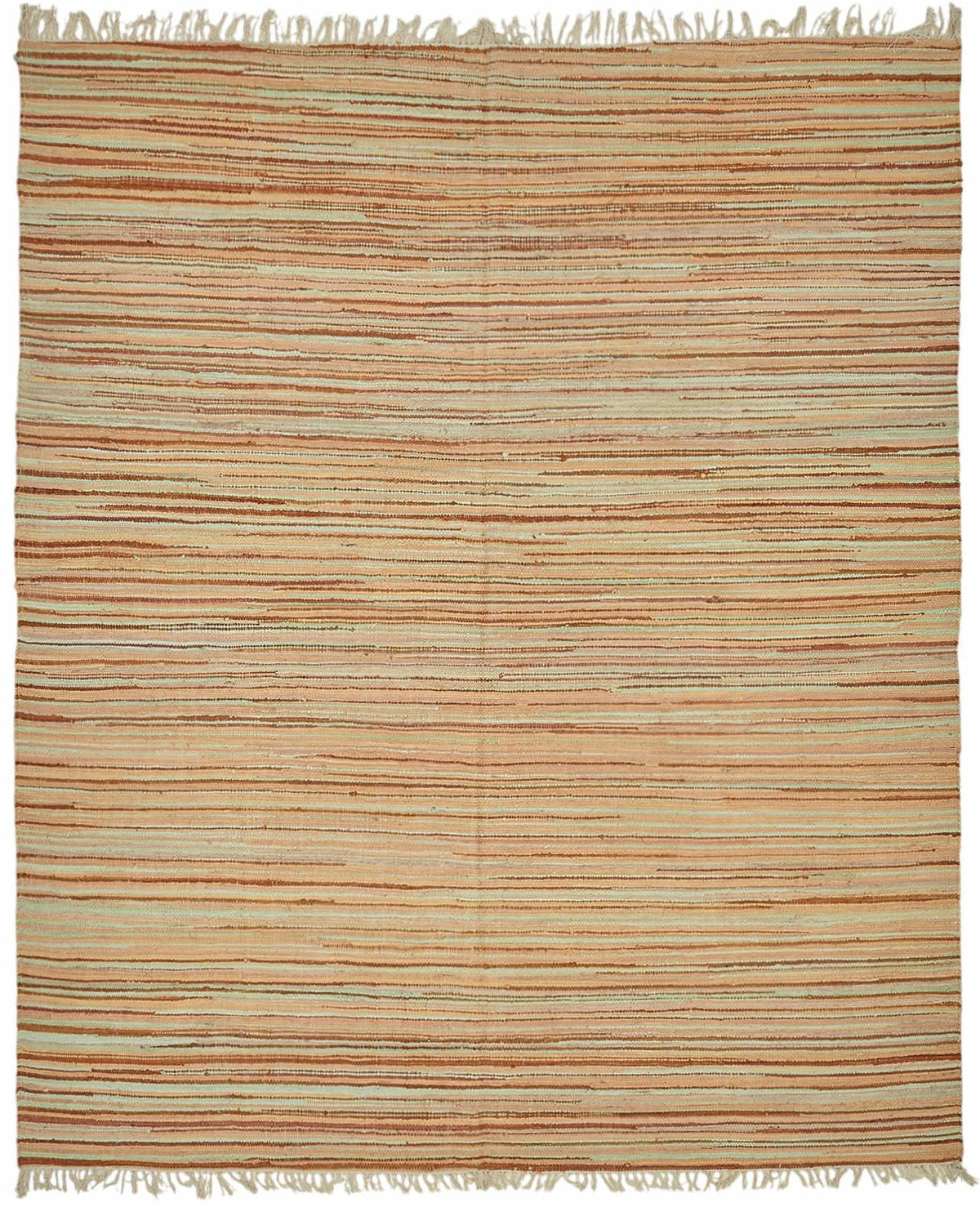 Gozvan El Dokuma Turuncu Bej Çizgili Modern Halı 245x298 cm 48561