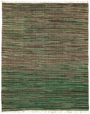 Gozvan Dokuma Modern Çizgili Yeşil Kahverengi Halı 242x305 cm 48562