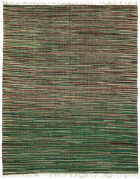 Gozvan Dokuma Modern Çizgili Yeşil Kahverengi Halı 242x305 cm 48562