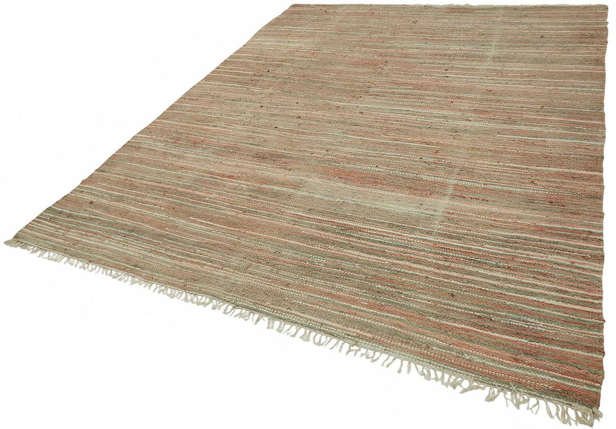 Gozvan Vintage Bej Çizgili Dokuma Modern Halı 240x297 cm 48565 – doku yakın çekim