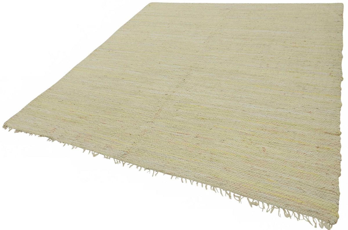 Gozvan Modern Düz Bej Halı Melanj Dokulu El Dokuması 244x290 cm – doku yakın çekim