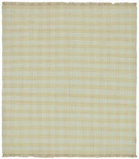 Gozvan Bej Krem Çizgili Modern El Dokuma Halı 264x287 cm
