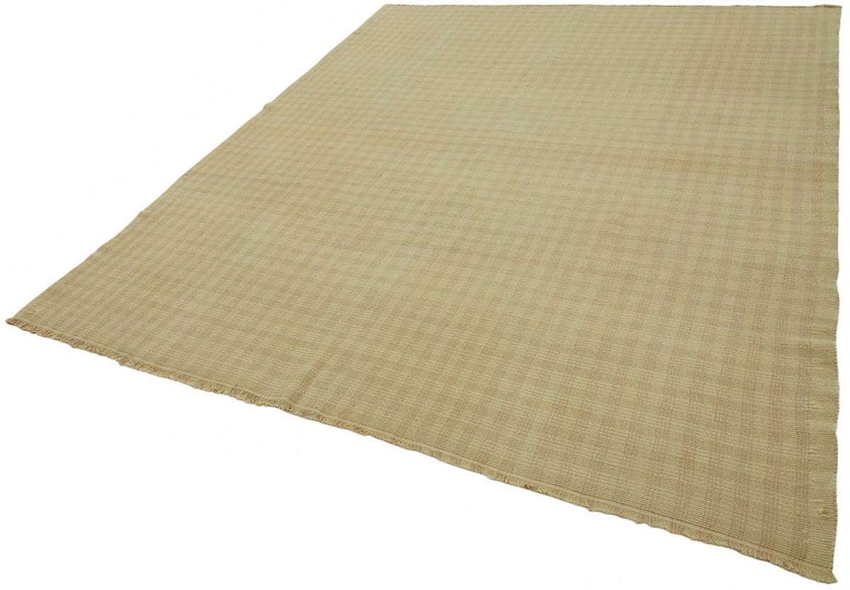 Gozvan Bej Desensiz Dokulu Düz Krem Halı 235x276 cm 48572 – doku yakın çekim