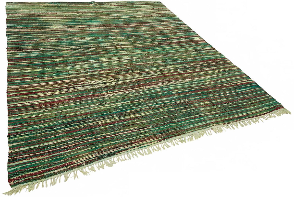 Gozvan Çizgili Çok Renkli El Dokuma Vintage Halı 238x294 cm – genel görünüm