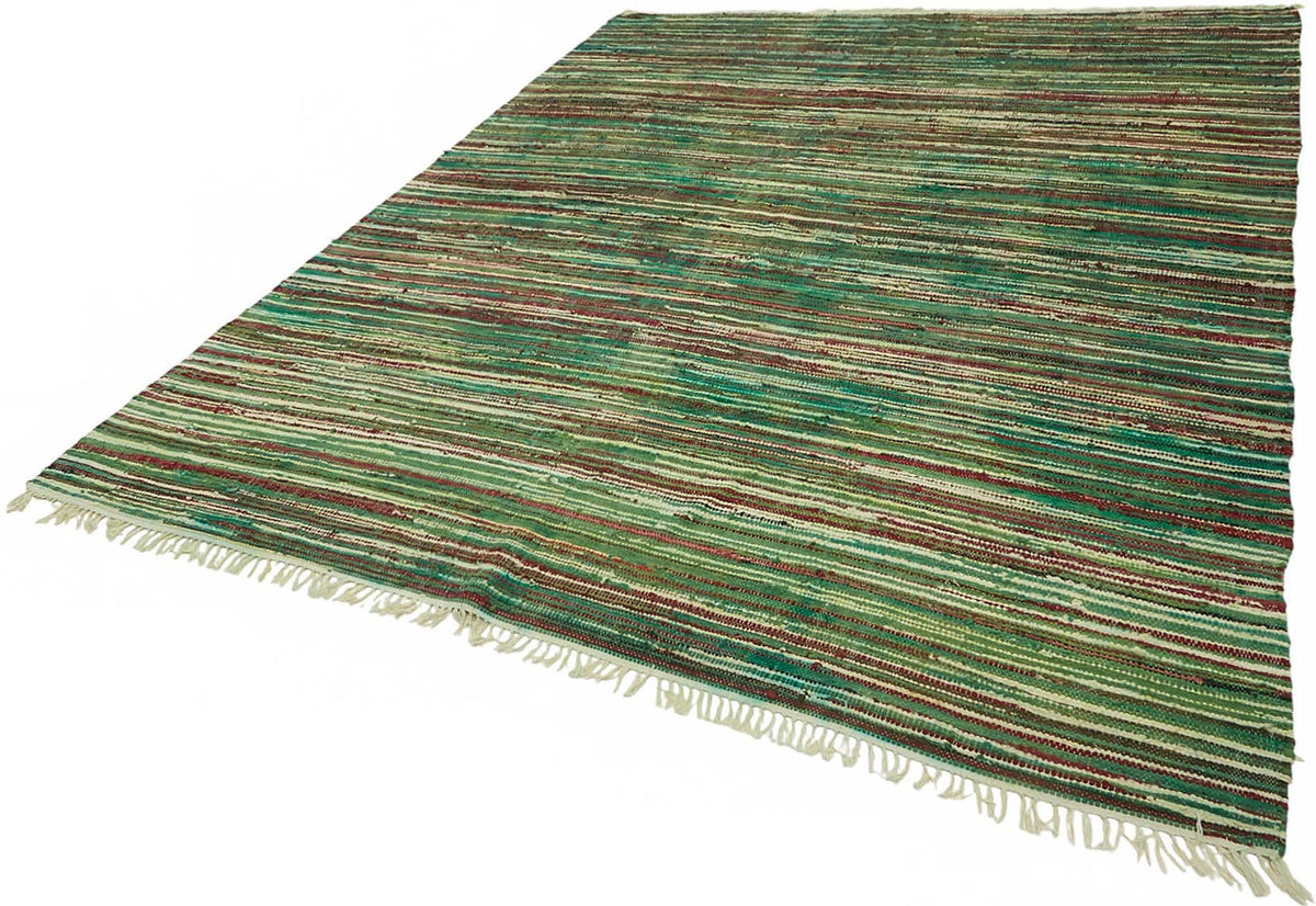 Gozvan Çizgili Çok Renkli El Dokuma Vintage Halı 238x294 cm – doku yakın çekim