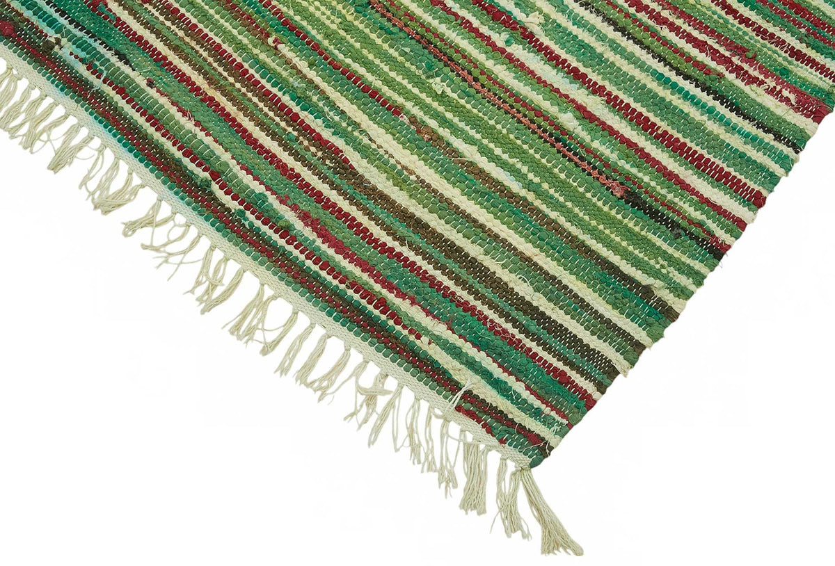 Gozvan Çizgili Çok Renkli El Dokuma Vintage Halı 238x294 cm – detay görünümü