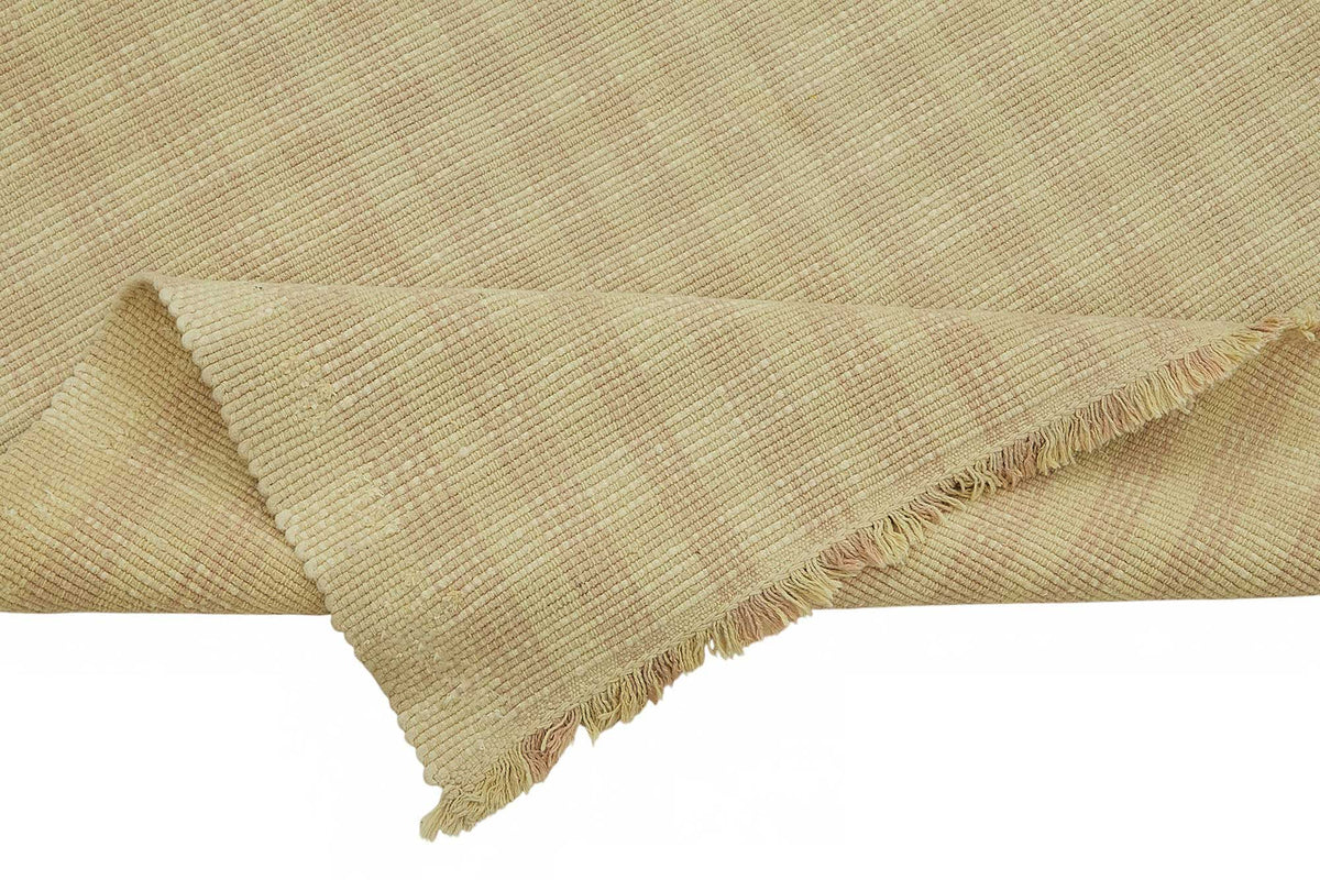 Gozvan Desensiz Dokulu Modern Düz Krem Halı 236x276 cm – kenar detayı