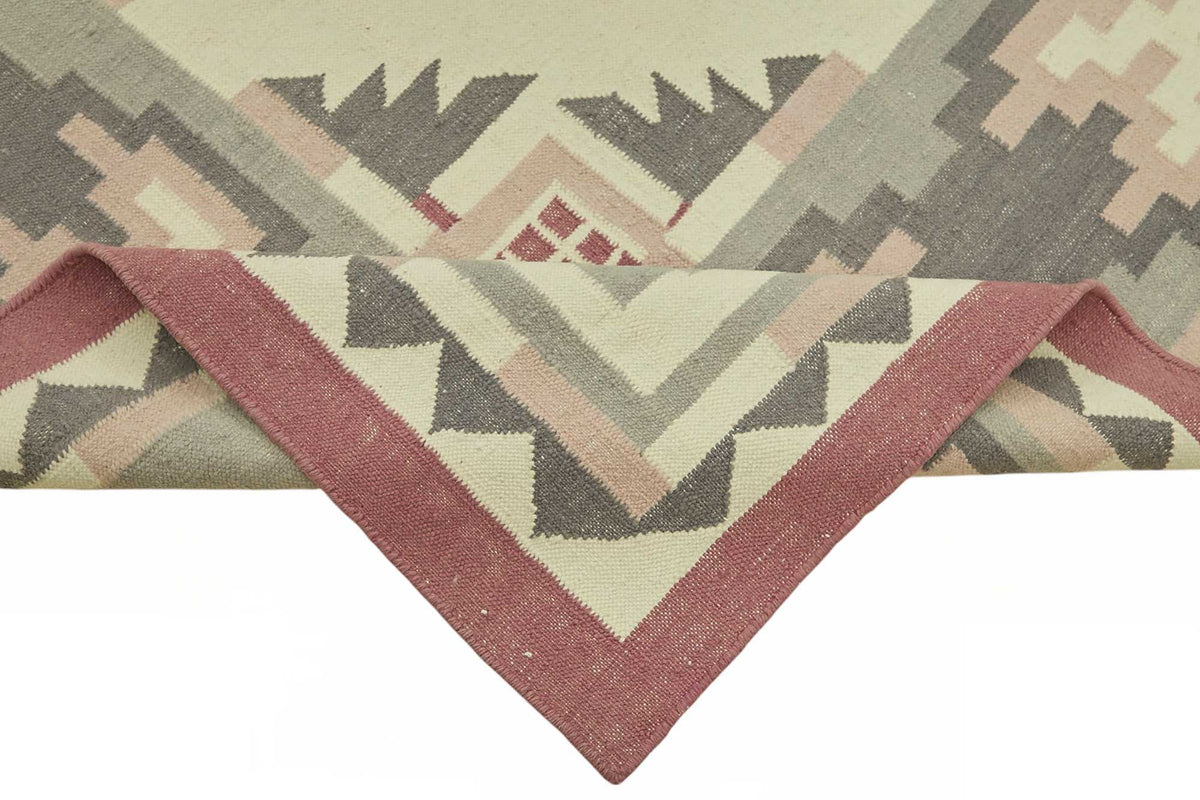 Krovix Scandinavian Krem Etnik Desenli Kilim 293x406 cm 48876 – kenar detayı
