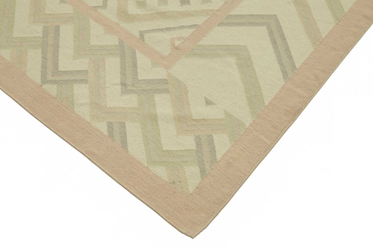 Krovix Vintage Bej ve Gri Geometrik Desenli Kilim 308x410 cm 48892 – detay görünümü