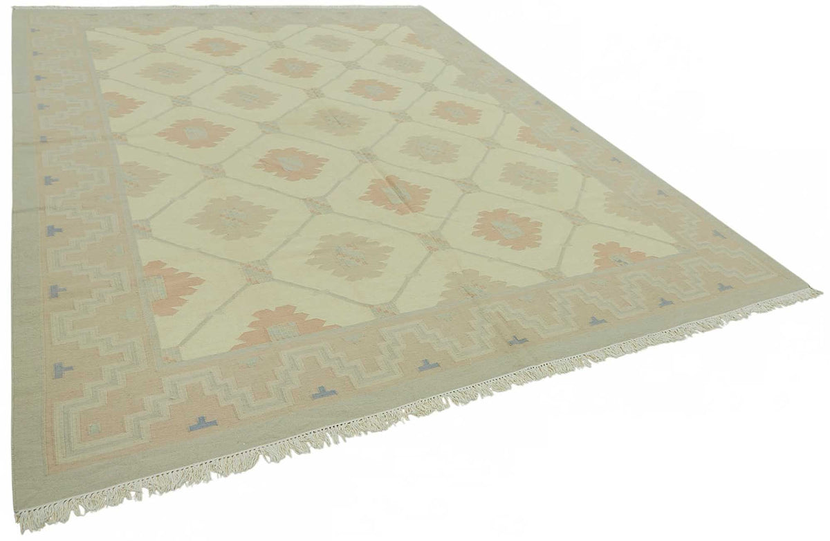 Krovix Geometrik Kilim Bej ve Açık Gri El Dokuma 271x361 cm 48893 – genel görünüm