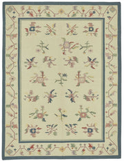 Krovix Krem Gri Geometrik El Dokuma Etnik Kilim 271x358 cm