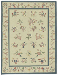 Krovix Krem Gri Geometrik El Dokuma Etnik Kilim 271x358 cm
