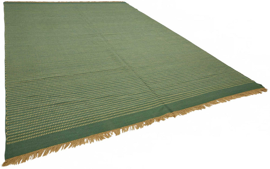 Gozvan Yeşil Bej Çizgili Yün El Dokuma Halı 301x435 cm – genel görünüm