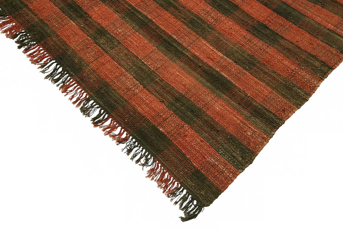 Gozvan Kırmızı Siyah Kareli Geometrik El Dokuma Halı 292x337 cm – detay görünümü