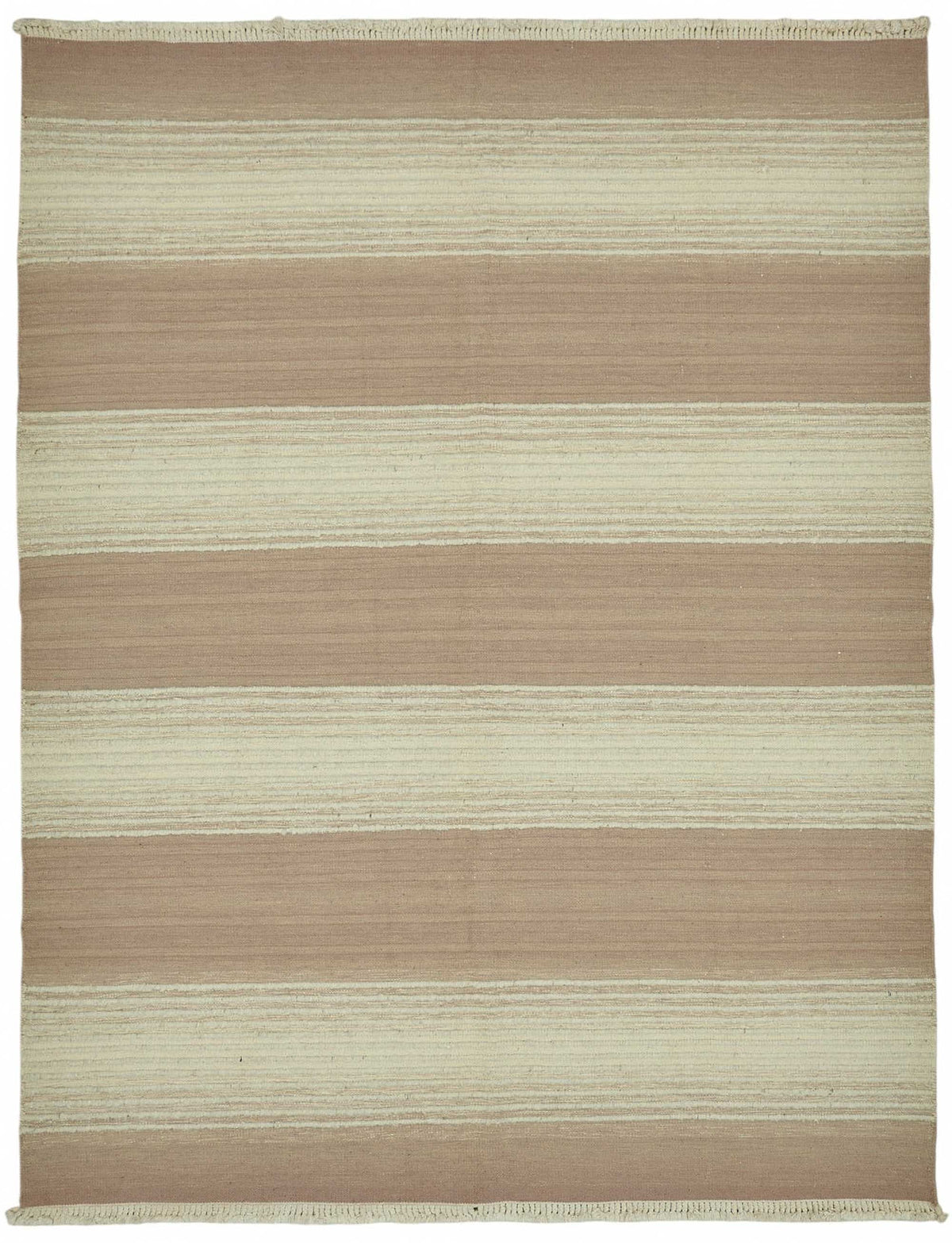 سجادة عصرية منسوجة بالصوف والقطن من غوزفان، بخطوط بدرجات ترابية، 283x357 cm 48915