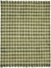 Gozvan Zeytin Yeşili ve Bej Geometrik Dokuma Modern Halı 270x343 cm