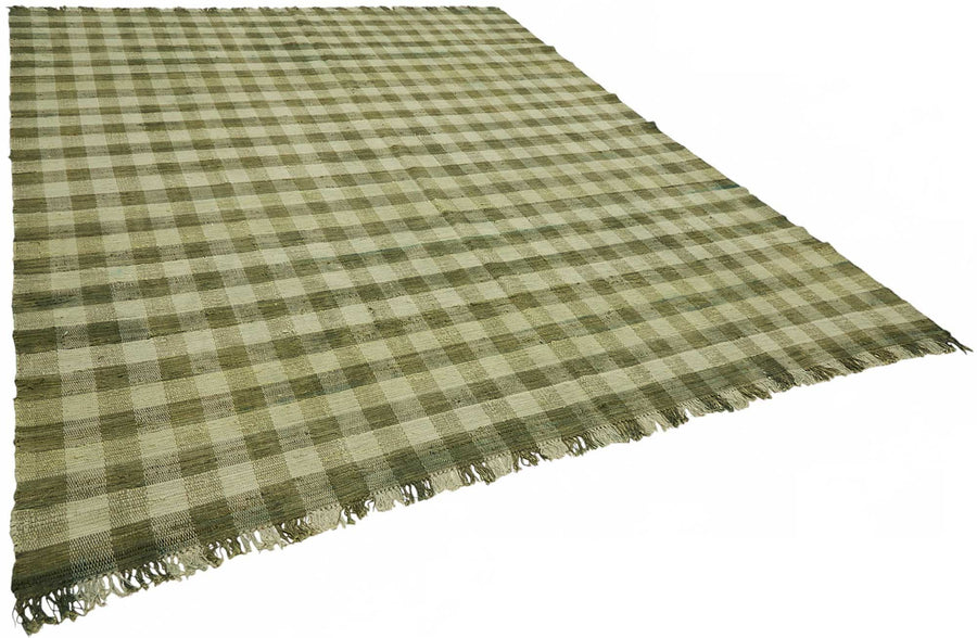 Gozvan Zeytin Yeşili ve Bej Geometrik Dokuma Modern Halı 270x343 cm – genel görünüm