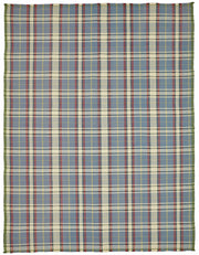 Gozvan Mavi Bej Geometrik Desenli Dokuma Modern Halı 264x346 cm