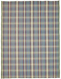 Gozvan Mavi Bej Geometrik Desenli Dokuma Modern Halı 264x346 cm