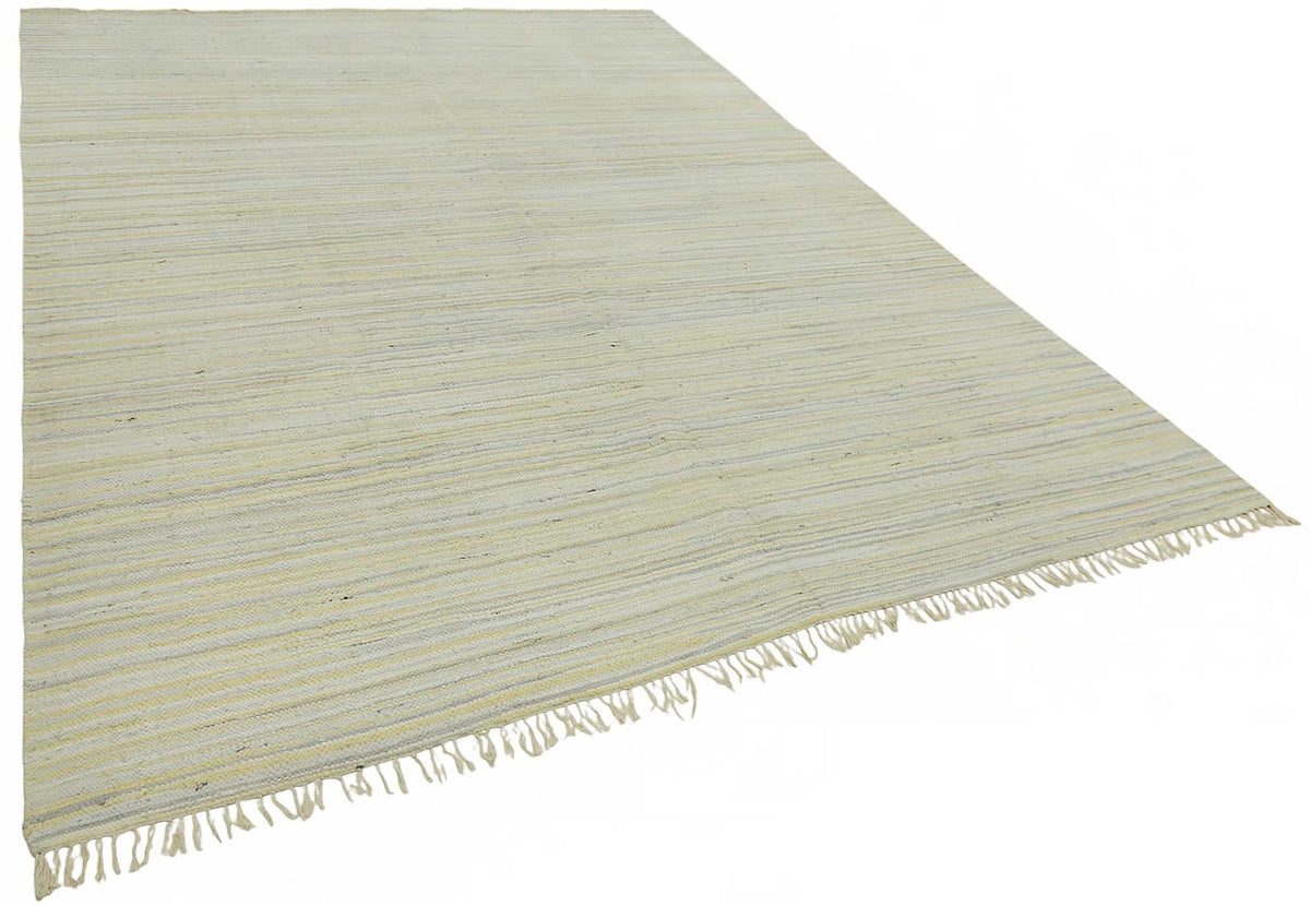 Gozvan Açık Gri ve Bej Çizgili Yün El Dokuma Halı 270x354 cm 48923 – genel görünüm