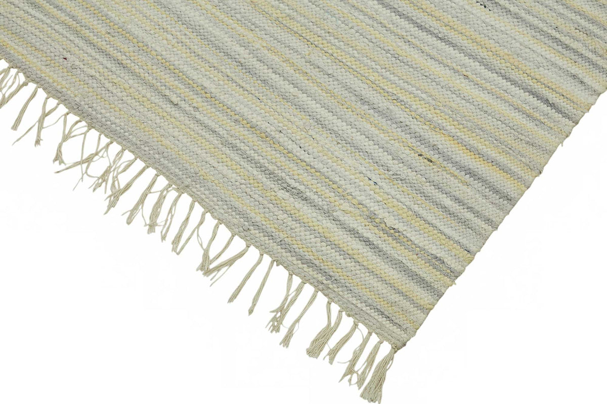Gozvan Açık Gri ve Bej Çizgili Yün El Dokuma Halı 270x354 cm 48923 – detay görünümü