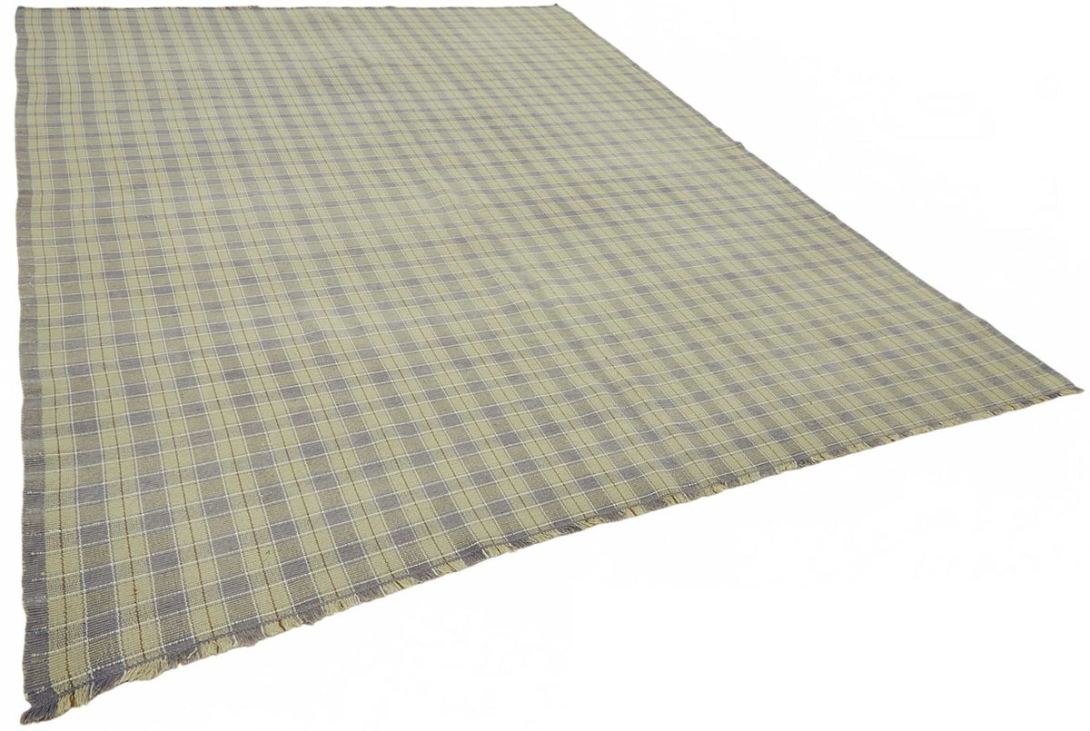 Gozvan Gri Bej Geometrik Desenli Modern Yün El Dokuma Halı 260x330 cm – genel görünüm