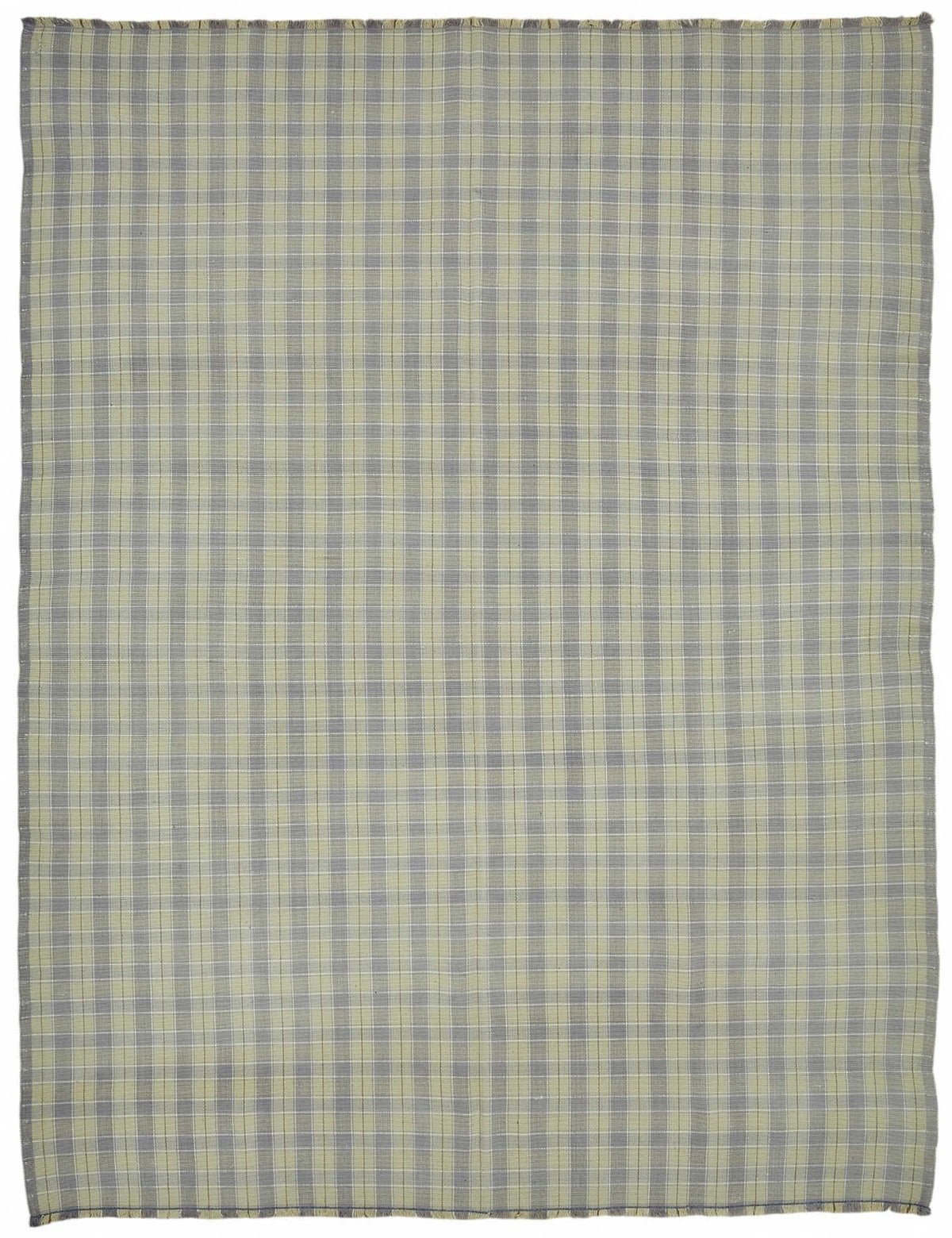 Gozvan Gri Bej Geometrik Modern Yün Pamuk El Dokuma Halı 263x333 cm