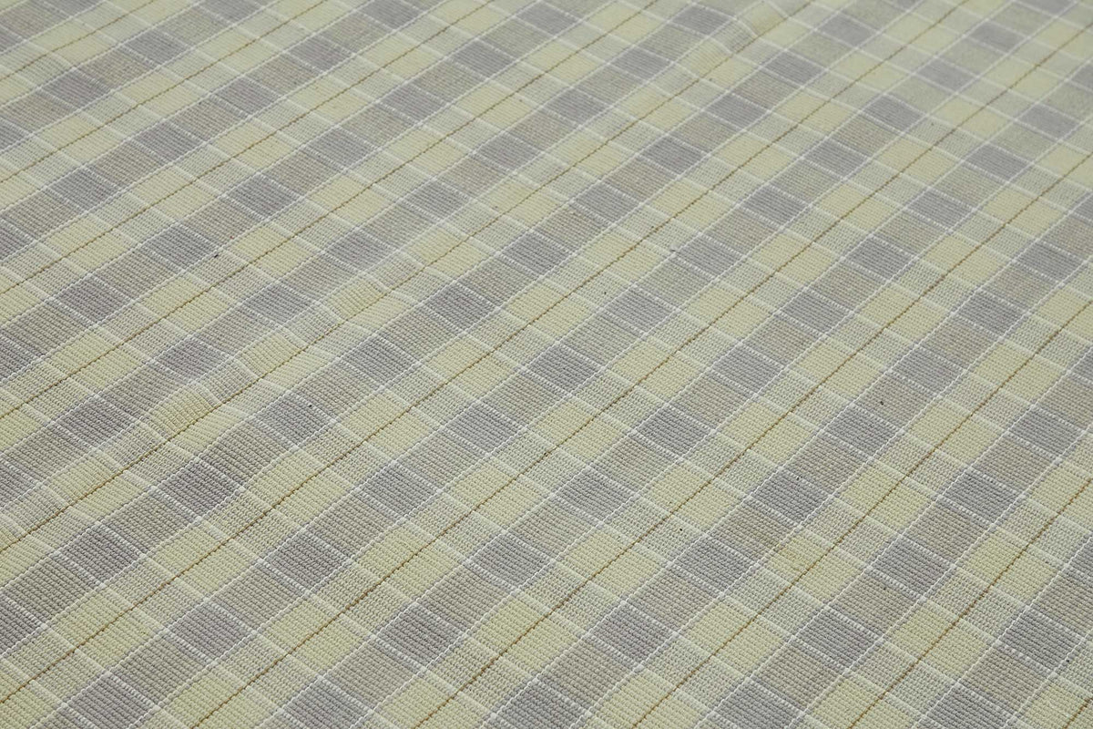 Gozvan Gri Bej Geometrik Modern Yün Pamuk El Dokuma Halı 263x333 cm – mekânda kullanım