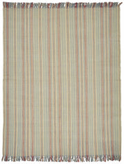 Gozvan Bej Mavi Çizgili Modern El Dokuma Halı 261x336 cm