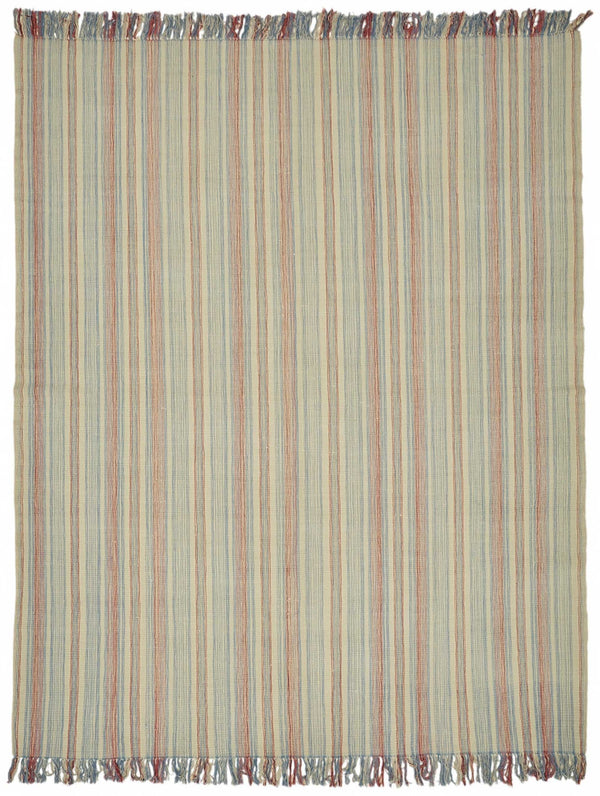 Gozvan Bej Mavi Çizgili Modern El Dokuma Halı 261x336 cm