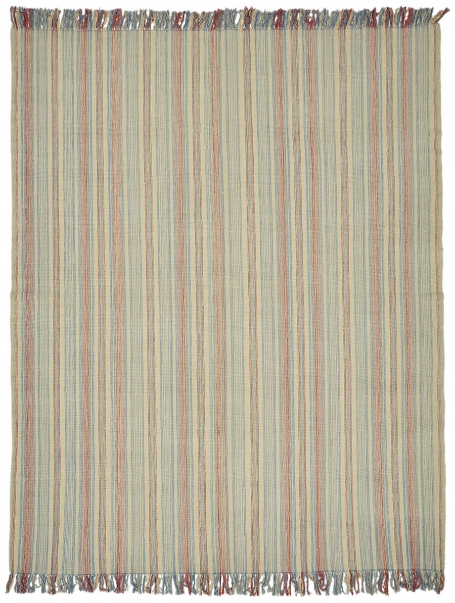 Gozvan Bej Mavi Çizgili Modern El Dokuma Halı 261x336 cm
