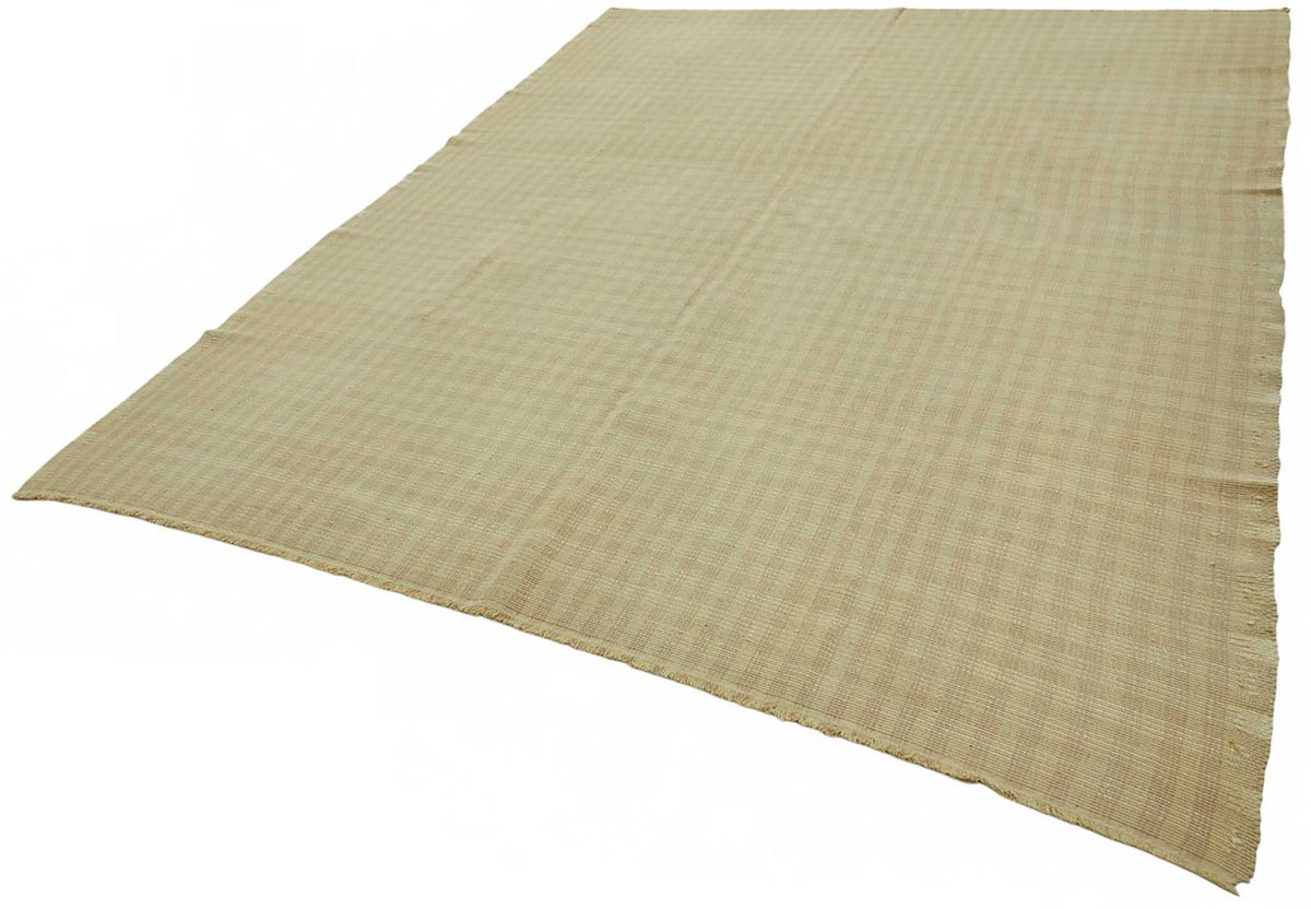 Gozvan Düz Bej Halı Modern Dokulu El Dokuması 248x316 cm 48929 – doku yakın çekim