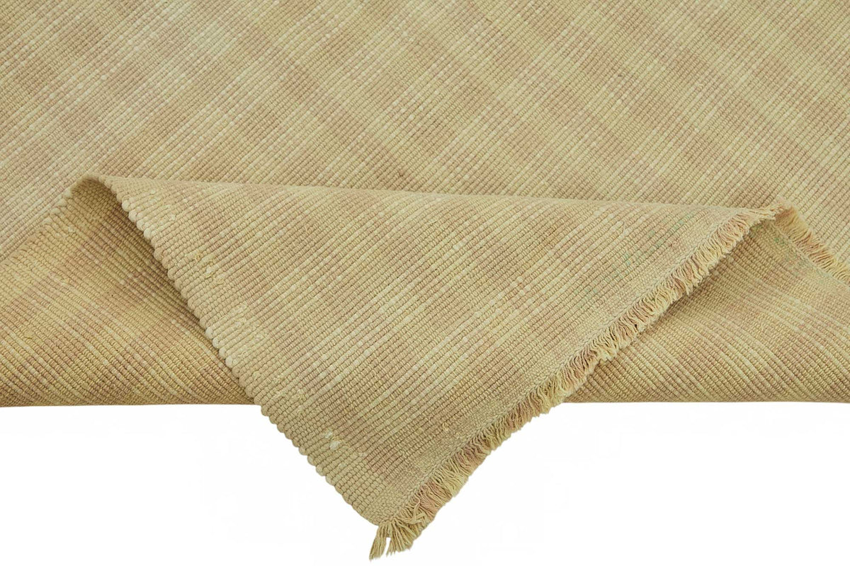 Gozvan Düz Bej Halı Modern Dokulu El Dokuması 248x316 cm 48929 – kenar detayı