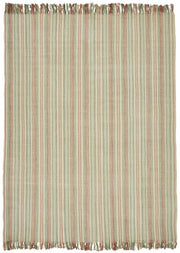 Gozvan Modern Çizgili Bej Kırmızı El Dokuma Halı 254x338 cm 48930