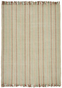 Gozvan Modern Çizgili Bej Kırmızı El Dokuma Halı 254x338 cm 48930