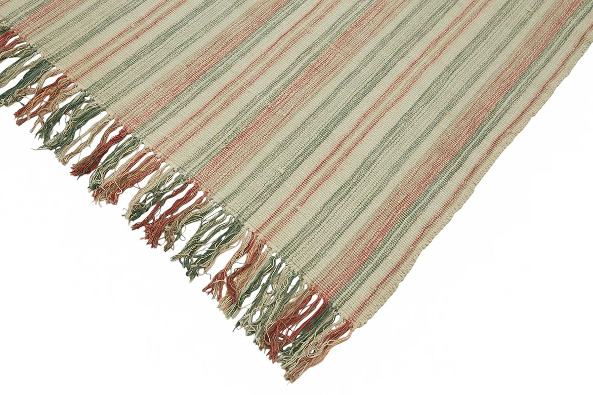 Gozvan Modern Çizgili Bej Kırmızı El Dokuma Halı 254x338 cm 48930 – detay görünümü