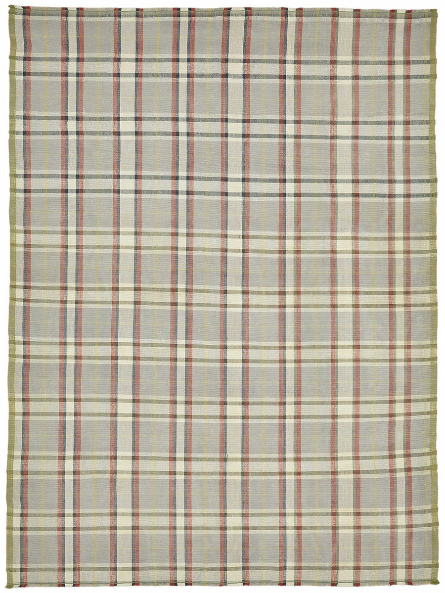 Gozvan Grey Red Modern Geometric Hand-Woven Rug 256x340 cm