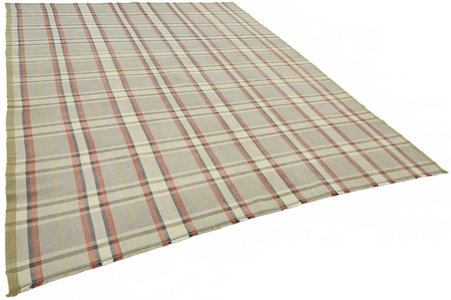 Gozvan Grey Red Modern Geometric Hand-Woven Rug 256x340 cm – overall view