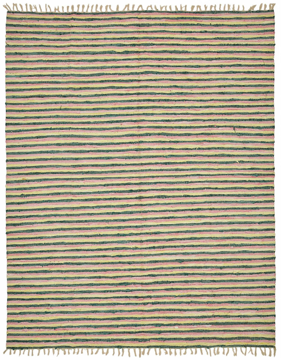 Gozvan Scandinavian Çok Renkli Çizgili Kabartmalı Kilim 250x320 cm 48934