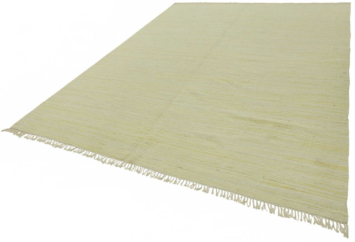 Gozvan Düz Bej Halı Modern El Dokuması Vintage 273x353 cm 48935 – doku yakın çekim