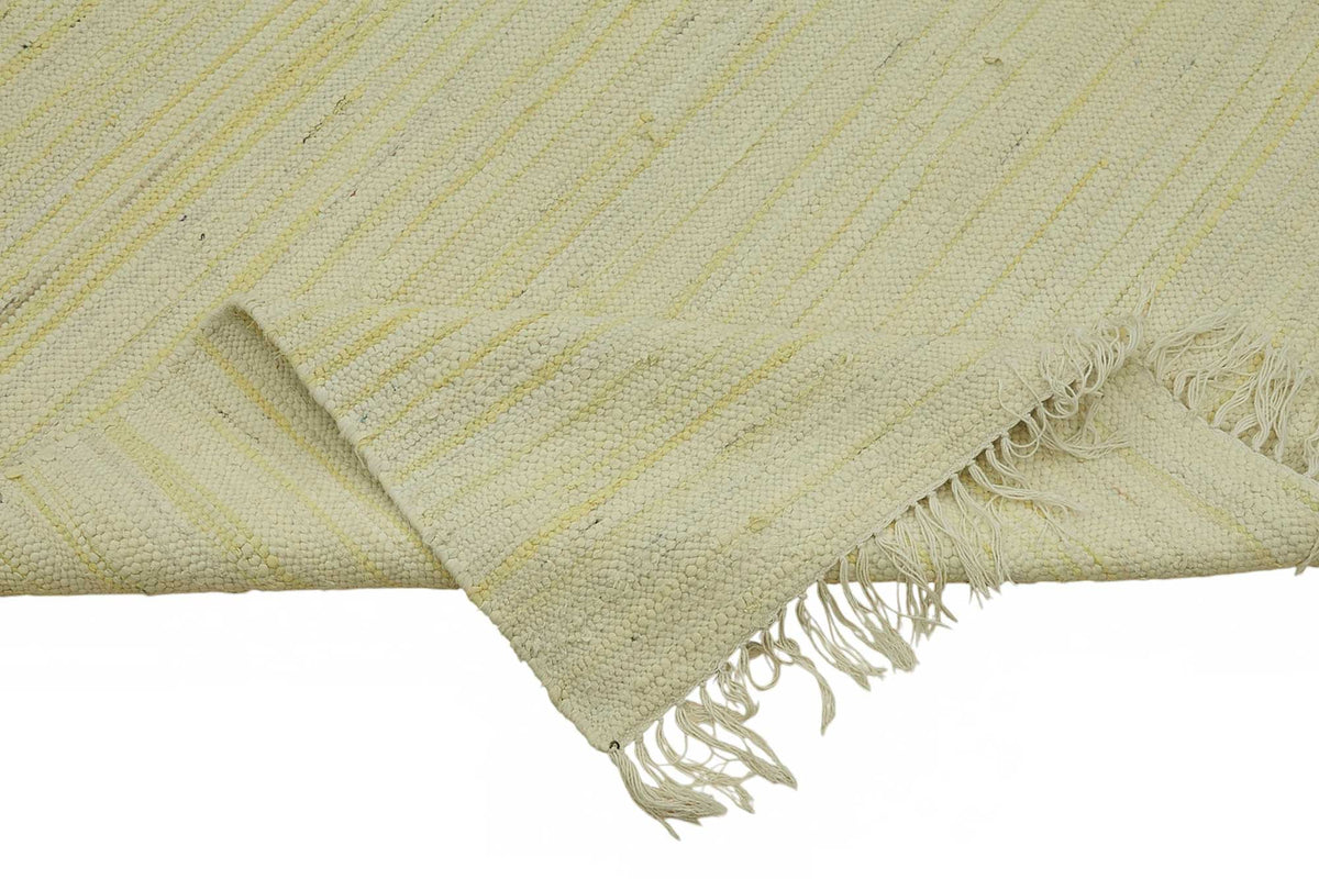 Gozvan Düz Bej Halı Modern El Dokuması Vintage 273x353 cm 48935 – kenar detayı